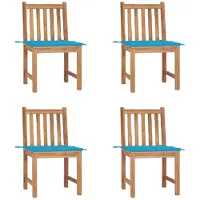 vidaXL Gartenstühle 4 Stk. mit Kissen Massivholz Teak