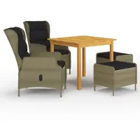 vidaXL 5-tlg. Garten-Essgruppe Braun