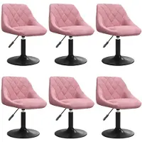 vidaXL Esszimmerstühle 6 Stk. Drehbar Rosa Samt