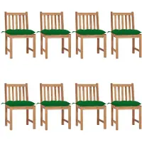 vidaXL Gartenstühle 8 Stk. mit Kissen Massivholz Teak