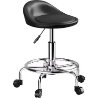 HOMCOM ROLLHOCKER Kunstleder Metall Schwarz