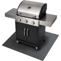 Drukarnia Piga Bodenschutzplatte für Grill - Metall - Schwarz - Outdoor - Hitzeschutzplatte - Feuerfest - Terrasse - Grillzubehör - 100x80 cm
