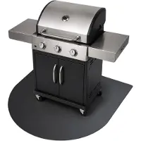 Drukarnia Piga Schwarze Grill-Unterlage - Hitzeschutzplatte - Metall - Feuerfeste Bodenschutzplatte - Outdoor - Terrasse - Grillzubehör - 100x100 cm