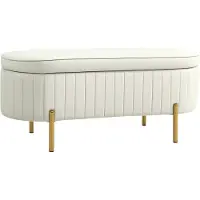 HOMCOM Sitzbank in Cremeweiß 108L x 44B x 43,5H cm | Gr.: onesize