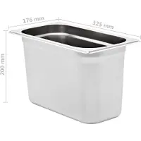 vidaXL Gastronormbehälter 4 Stk. GN 1/3 200 mm Edelstahl