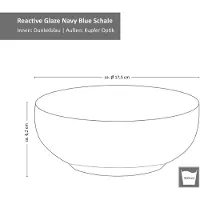MamboCat 6er Set Schalen Reactive Glaze Navy Blue- Athens