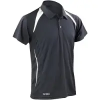 Result SPIRO S177M | Herren Team Spirit Polo / Atmungsaktiv - Farbe: Black/White - Größe: XXL