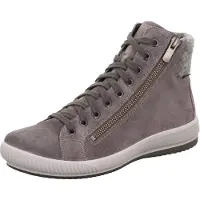 Legero Schnürboots "TANARO 5.0", Damen, Gr. 36, wärmend, grau, Textil, Veloursleder, Schuhe Schnürboots, High Top-Sneaker mit zusätzlichem Reißverschluss