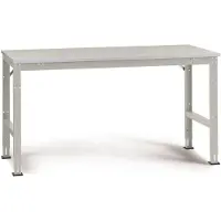Manuflex Arbeitstisch UNIVERSAL Standard, 2000 x 1000 mm, Melamin lichtgrau, lichtgrau