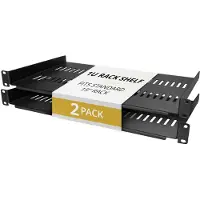 StarTech.com .com 2er-Pack 1HE Fachboden für 19 Zoll Netzwerkschrank oder Rack, belüftete Rack Kragarmablage, 25cm Tiefe, Traglast bis 20kg je Fachboden, Regalboden, Stahl, Schwarz, 2 Stück(e), 4,3 kg