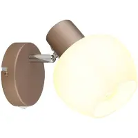 Globo Wandleuchte, Glas, kaffeefarben, Beweglicher Spot, H 15 cm