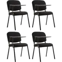 CLP 4er Set Stuhl Ken mit Klapptisch Stoff-Bezug schwarz
