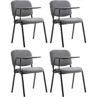 CLP 4er Set Stuhl Ken mit Klapptisch Stoff-Bezug grau