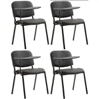 CLP 4er Set Stühle Ken mit Klapptisch Kunstleder gepolstert schwarz