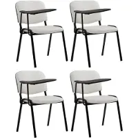 CLP 4er Set Stühle Ken mit Klapptisch Kunstleder gepolstert weiß