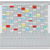 Franken T-Kartentafel Jahresplaner, 81,9 x 78 cm, 12 Träger + 2 Index, 35 Schlitze, PV-SET4