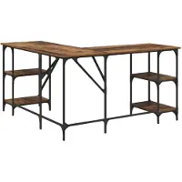 vidaXL Schreibtisch Altholz 139 x 139 x 75 cm Holzwerkstoff