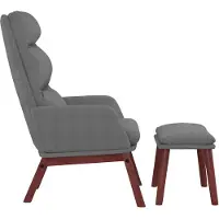 vidaXL Relaxsessel mit Hocker Hellgrau Stoff