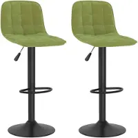 vidaXL Barhocker 2 Stk. Hellgrün Samt
