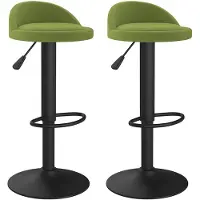 vidaXL Barhocker 2 Stk. Hellgrün Samt