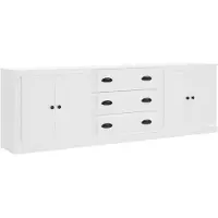 vidaXL Sideboards 3 Stk. Weiß Holzwerkstoff