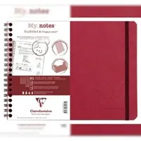 Clairefontaine 5x My.Notes Age Bag, Spiralheft B5 Querformat, 60 Blatt 90g, liniert mit Kopfleiste, abtrennbar, mikroperforiert - Rot 782462C