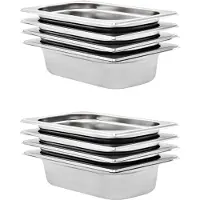 vidaXL Gastronormbehälter 8 Stk. GN 1/4 65 mm Edelstahl