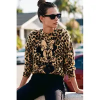 Desigual Pullover Minnie 25WWJF43 Braun Regular Fit