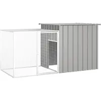 vidaXL Hühnerkäfig Grau 200x91x100 cm Verzinkter Stahl
