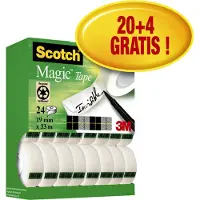 Scotch MagicTM Unsichtbares Klebeband, Vorteilspack, 19 mm x 33 m | Packung (24 Rollen)