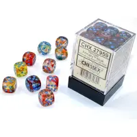 Chessex Würfel - 12mm - Nebula Primary/blue LUMINARY (Würfelset 36 x W6) - leuchtet im Dunkeln 292739