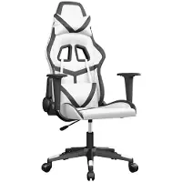 vidaXL Gaming-Stuhl Weiß und Schwarz Kunstleder