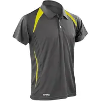 Result SPIRO S177M | Herren Team Spirit Polo / Atmungsaktiv - Farbe: Grey/Lime - Größe: 3XL