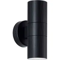 Brilliant Wandleuchte Keola Außenleuchte, H 18 cm, 2x GU10-Fassung, Up/Down Light, Riffel-Design