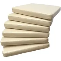 Sedex 6x Sitzpolster Larissa Kunstleder Beige für Rattan und Loomstühle