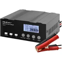 Qoltec Intelligentes Mikroprozessor-Ladegerät 12 V | 12,6 V | 24 V | Gleichrichter mit Reparaturfunktion für AGM-, GEL- und LiFePO4-Akkus | LCD-Display