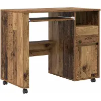 vidaXL Tisch mit Rädern Altholz Holzwerkstoff 91 x 50 x 77 cm