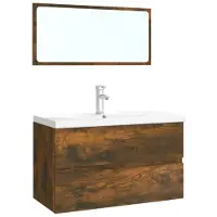 vidaXL Badmöbel-Set Räuchereiche Holzwerkstoff