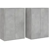 vidaXL Sideboards 2 Stk. Betongrau 60x31x84 cm Holzwerkstoff