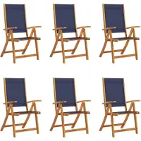 vidaXL Klappstühle, 6 Stück, Massivholz Akazie und Textilene