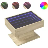 vidaXL LED-Couchtisch Sonoma Eiche 70x50x45 cm Holzwerkstoff