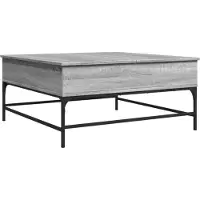 vidaXL Couchtisch Grau Sonoma 95x95x45 cm Holzwerkstoff und Metall