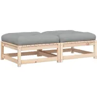 vidaXL Gartenhocker mit Kissen 2 Stk. Massivholz Kiefer