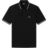 Armani Exchange für Herren. XM002356AF13026UC001 Raffiniertes Poloshirt schwarz (L), Lässig, Baumwolle, Kurzarm