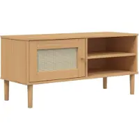 vidaXL TV-Schrank SENJA Rattan-Optik Braun 106x40x49 cm Kiefernholz