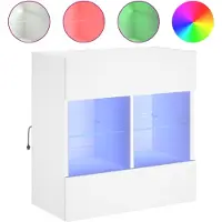vidaXL TV-Wandschrank mit LED-Leuchten Weiß 58,5x30x60,5 cm