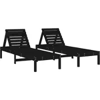 vidaXL Sonnenliegen 2 Stk. Schwarz 199,5x60x74 cm Massivholz Kiefer