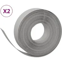 vidaXL Rasenkanten 2 Stk. Grau 10 m 15 cm Polyethylen
