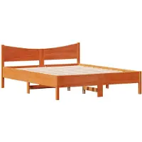 vidaXL Massivholzbett ohne Matratze Wachsbraun 160x200 Kiefernholz