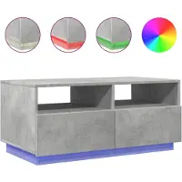 vidaXL Couchtisch mit LED-Leuchten Betongrau 90x49x40 cm